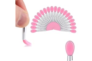 BOHUIZ 20pcs Pink Silicone Lip Applicator Set - Lip Brushes, Lipstick, Lip Gloss, Lip Mask & Balm Applicator