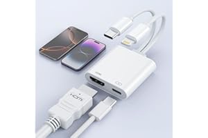 QUANLEX USB-C and Lightning to HDMI Adapter for iPhone ipad to TV [2025 New, MFi Certified], 2 in 1 4K@60 Hz Sync Screen Apple Lightning to Digital AV Adapter for MacBook, iPhone16/15, iPad to TV/Projector