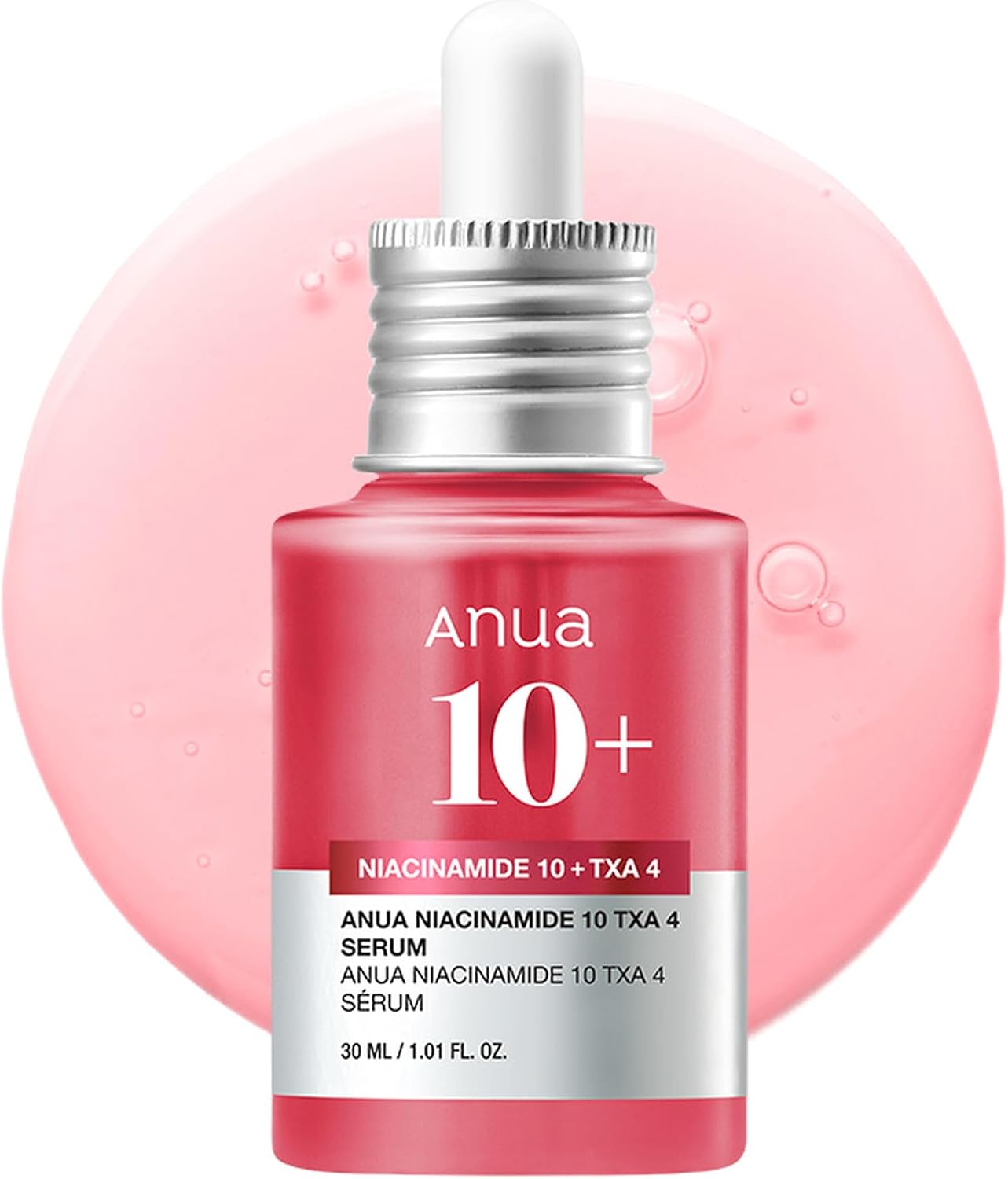 ANUA Niacinamide 10 + TXA 4 Serum, Hyaluronic Acid, Tranexamic acid, Vitamin B12, Facial Serum for Glass Skin, Clarifying, Radiant Complexion with Natural Color, Korean Skin Care (30ml /1.01 fl.oz)