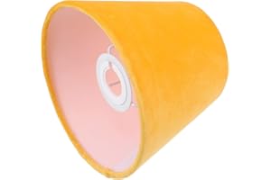 OSALADI Stoff Tischlampe Lampenschirm Stehlampe Ersatzschirm: E27 E14 Samt Nachttischlampe Schirm 17x13cm Gelb Pendelleuchte Deckenleuchte Schreibtischlampe Wandleuchte Schutzhülle Dekoration