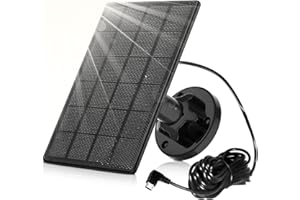 OOSSXX Outdoor Solar Charging Board for Ring Video Doorbell, Supporto Regolabile a 360 Gradi, Adattatore di Alimentazione da 3,3 W per Telecamera Wireless Alimentata a Energia.