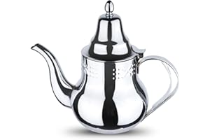 ROSSETTO Théière Induction Bouilloire inox à col de cygne 1,2 Litres en Acier inoxydable de qualité Premium, pour préparer thé et cafés, Argent