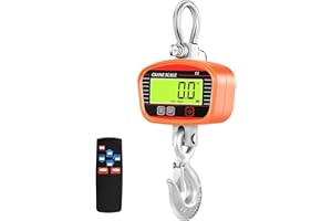 VECO CHAJOR 2T 2000KG Crane Scale Smart Heavy Type Crane Scale with Aviation Grade Aluminium Alloy Electronic Hanging Scale Digital Hook Hanging Scale Rechargeable Models UK 3PIN Plug (Orange)