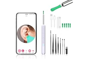 RAXSEG Ear Wax Removal Kit - Safe Silicone Ear Tips & 6 Pcs Ear Wax Removal Kit | WiFi Otoscope for Ear, Nose, Throat & Pet Care | 5.0MP Wireless Ear Cleaner with LED Light