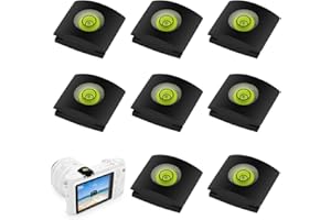 VYZUTR 8PCS Copri slitta flash con livella a bolla - Coperchio slitta per hot shoe per fotocamera macchine fotografiche DSLR con Canon Nikon Olympus Panasonic
