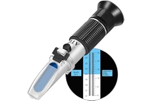 Wine Refractometer,V·RESOURCING Hand Held Brix/Alcohol Refractometer with ATC for Wine Making Homebrew Kit, Dual Scale(Brix 0-40%, Alcohol 0-25%)