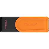 Kingston DataTraveler Exodia S USB Memory - 256GB - USB 3.2 Gen 1 - USB Type A - Black/Orange