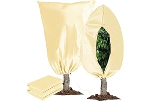 Cozii 2 Pack Winter Plant Frost Protection Covers, 120 x180CM Garden Fleece Frost Bag with Zipper & Drawstring, Plant Warming Jacket to Protect Outdoor Plants, Shrub Potted Plants