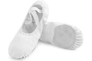 Uniuni Elastic Ballet Shoes with Split Leather Sole for Children and Adults