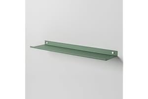 Steelnovo | Ortis, Mensola da Bagno in Metallo Verniciato, Mensola da Parete Portaoggetti, 60x3x14 cm, Colore Verde, Design Moderno e Minimal, Scaffale da Muro, Porta Accessori, Made in Italy