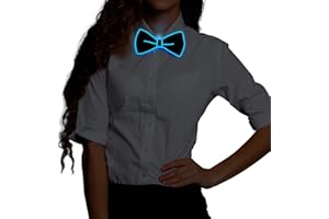 Ainiv Nœud Papillon Lumineuses LED Homme, 3 Modes de Flash LED Cravate Glow, Cravate Lumineux Réglable avec Fermeture Éclair