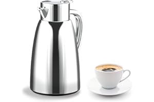 ANSTEN 𝟮𝟬𝟮𝟰𝗡𝗘𝗪 Thermoskanne 1 liter | Edelstahl |Hält lange heiß | ideal als Kaffeekanne |für tee und kaffee |Auslaufsicher |BPA-frei |isolierkanne |Doppelverglaste innere Wärmedämmung