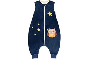 Vine Sacco Nanna Con Piedini 1.5 Tog Super Morbido E Caldo Quattro Stagioni Sacco Nanna Per Bambini 1-6 Anni Con Motivo Animalier