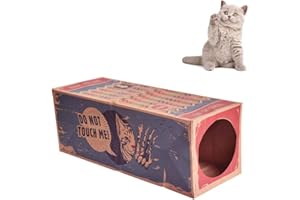 Oyria Foldable Kraft Paper Cat Tunnel Toys,Durable Recyclable Collapsible Carton House Hiding Sneaking Watching Interactive Cat Toys