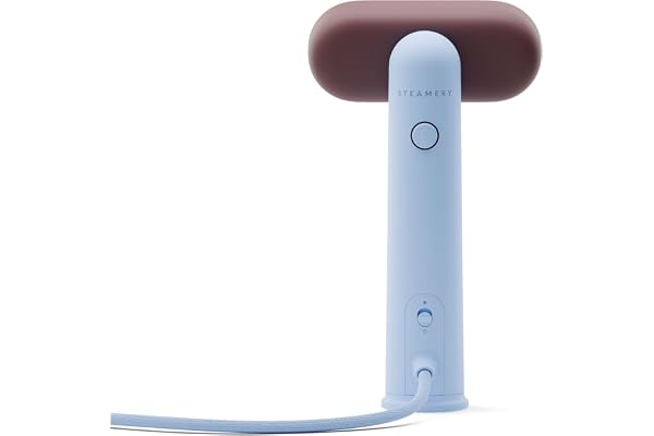 Steamery Cirrus Lite Travel Steamer, 1200 W, ångkapacitet 16 g/min, uppvärmning 18 sek, resvänlig, roterande steamhuvud, uppvärmd frontplatta, skandinavisk design (Sky and Terra)