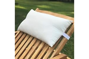 Original Sleep Company Head Pillow For Sunlounger - Comfortable Hollow-Fibre Sun Lounger Head Cushion for Garden Patio Sunbed and Deckchair, Machine Washable - 50cm x 25cm, Cream, Pack of 1