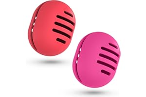 Fauxomor Lot de 2 Respirant Porte-éponge de Maquillage pour les Voyages,Support Eponge Maquillage en Silicone Incassable,étui Portable pour tous Les Types Beauty Blender,AB-Rouge+Rose Red