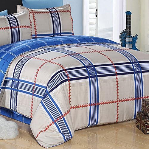 Cotton quilt cover,Quilt cover Navy stripes Four seasons Soft Keep warm-B 160x210cm(63x83inch)