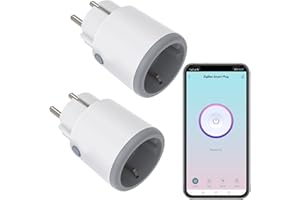 ZECAMIN Zigbee Inteligentne Gniazdo Alexa, 16A Inteligentne Gniazdo z Pomiaru Prądu, Smart Plug 3680W ze Zdalnym Sterowaniem/Sterowaniem Głosowym, Gniazdo Czasowe Kompatybilny Alexa Google Home 2 Pack