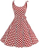 Marke: Bbonlinedress bbonlinedress 1950er Vintage Polka Dots Pinup Retro Rockabilly Kleid Cocktailkleider Red White Big Dot S