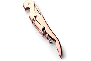 Drincarier Waiter's Knife Professional Wine Openers, Upgraded Heavy Duty Stainless Steel Wine Key, Classic All-in-One Cork Repellent, Bottle Opener and Foil Cutter (1 Pack Rose Gold)