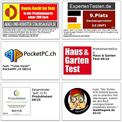Sichler Haushaltsgeräte Staubsauger-Roboter PCR-3550UV mit Ladestation, HEPA Filter & UV-Lampe - 7