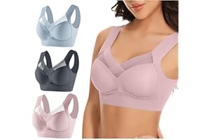 YESOK 1/2/3/4/5pc Soutien Gorge sans Armature Soutien Gorge de Sport Femme Couleur Unie Grandes Tailles sans Couture sans Fil en Push Up Brassiere Sport Femme Confortable pour Quotidien Sport Yoga