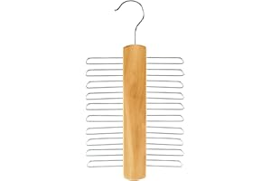 Hangerworld Wooden 20 Bar Tie Belt Rack Accessory Organiser Coat Hanger