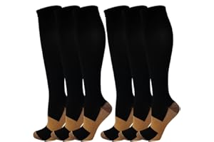 Kuzimua 6 Paia di Calze a Compressione Graduata per Uomo E Donna, per Sport, Running, Corsa, Escursioni, Ciclismo, Giri in Bici, Sportive, Gravidanza, Viaggi in Aereo