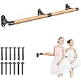 BeneLabel Wall Mount Ballet Barre Solid Wood Dance Bar with Height Adjustable Metal Brackets for Dance Training