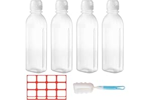 Bofanze 4 Pcs Squeeze Botellas para Salsas, 300 ml Reutilizable Ninguna Fuga Botella de Salsa, Squeeze Bottle de Plástico para Condimentos, Ketchup, Aceite de Oliva, Mostaza, Mayonesa