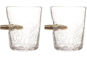 Bar Amigos Set di 2 bicchierini da liquore da 300 ml, confezione doppia in vetro con proiettile nel bicchiere, per bere whisky, whisky, brandy scotch, bourbon