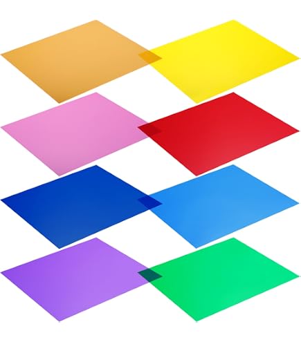 5 Films Gel Correcteur Couleur Pour Spots LED – Autocollants Diffusants – 10x10 Cm – Pour Ambiance Salon/Chambre