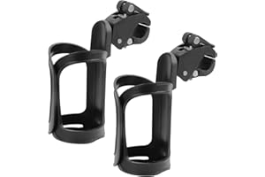 RISVOWO 2 Pcs Portabicchieri per Passeggino Universale, Portaborraccia Bici, Porta Biberon Sedia a Rotelle, Regolabile Rotante a 360 Portabibite, per Bicicletta, Trolley, Mountain Bike