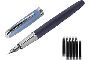 BOCIYER Contrast Colour Fountain Pen Set - Medium Nib, Fancy Fountain Pens for Writing, Cute Pen, Nice Pen Gifts for Men and Women(Blue)
