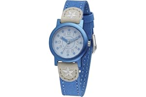 Jacques Farel certifié enfants montre avec coton bio fille étoiles bleu clair org 01sta