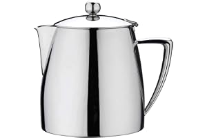 Café Stal DT-017 Art Deco 18/10 rostfritt stål spegel polerad tekanna, 17 oz
