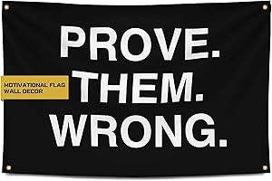 GOLD TRIDENT FLAGS Prove Them Wrong Flagge, Motivationsflagge, Fitness, inspirierend, coole Flaggen für Zimmer, Jungs, Teenager, Büro, Zuhause, Fitnessstudio, Wanddekoration, College, Wohnheim, Poster, coole Flaggen