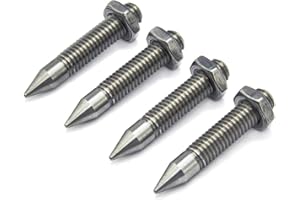 PrecisionGeek - M6 Stainless Steel Solid Speaker Spikes L=35mm (incl. 4x locking nuts)- Set of 4 pcs