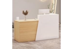 ZRBDDEF Empfangstheke mit Schublade und Ablagefächern – Moderner Kassentisch mit viel Stauraum, Empfangstisch für Büro, Salon, Geschäft oder Café
