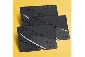 PRECORN 3-częściowy zestaw noży do kart kredytowych, składany, nóż kempingowy, survivalowy, mini nóż kieszonkowy ze stali nierdzewnej w formacie karty kredytowej, czarny