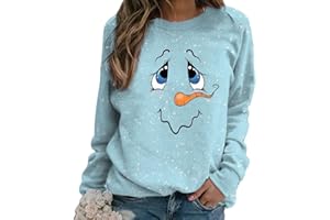 ORANDESIGNE Damen Sweatshirt Langarmshirt Vintage Weihnachten Drucken Pullover Herbst Winter Mode Rundhals Langarm Bluse Tops Oberteile Teenager Mädchen Tunika