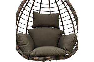 ‎TIELAG Hängesessel Kissen Outdoor, Wasserdicht Polster Hängekorb, Auflage für Polyrattan/Rattan Hängeschaukel, Schaukel Korb, Nur Schaukelkissen, Dunkelgrau
