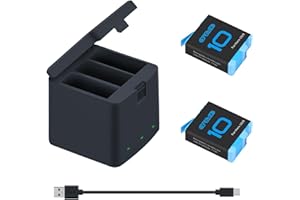 OYOMBA Hero 10 11 9 Akkus 2er-Pack und 3-Kanal-Ladegerät Kompatibel mit GoPro Hero 11 Black, GoPro Hero 10 Black, GoPro Hero 9 Black (Voll kompatibel mit GoPro11 GoPro10 GoPro9 Original)