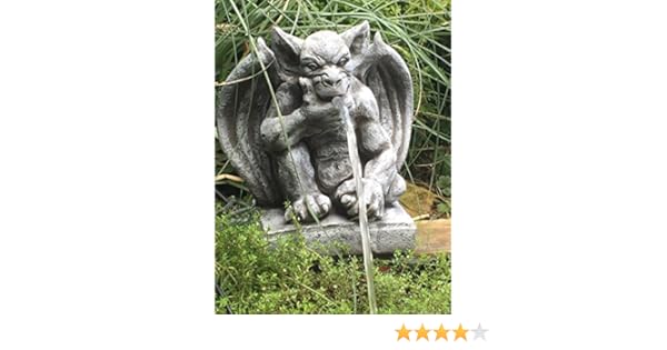 Wasserspeier Steinfigur Gargoyle Garten Deko Teich Fantasiefigur Gartenfigur Amazon De Garten