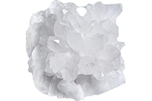 ‎AMOGEELI Amogeeli Natürlicher Bergkristall Rohstein Druse Geode, Quartz Kristall Spitze Rohstück Edelstein Cluster Stein Dekoration, Große