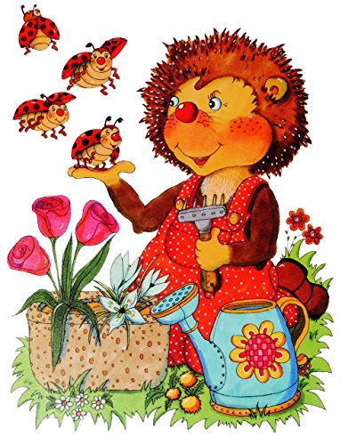 Fensterbild – Tiere – nostalgisch – Igel – Maus – Elefant – statisch haftend – Sticker Fenstersticker / z.B. für Fenster und Spiegel – Aufkleber selbstklebend wiederverwendbar – Fensterfolie Fensterdeko - 3