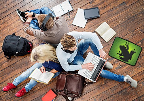 PEDEA Design Schutzhülle Notebook Tasche bis 17,3 Zoll (43,9cm) mit Mauspad und schnurloser Maus, Green Frog - 8