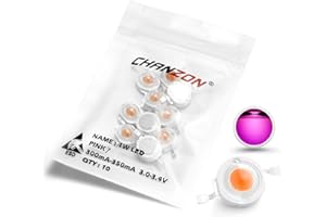 CHANZON 10 pcs Puce LED haute puissance à bord 1W Rose (300mA-350mA/DC 3V-3.4V/1watt) Intensité super lumineuse SMD COB Composants émetteurs de lumière Diode Ampoule Lampe Perles Éclairage DIY