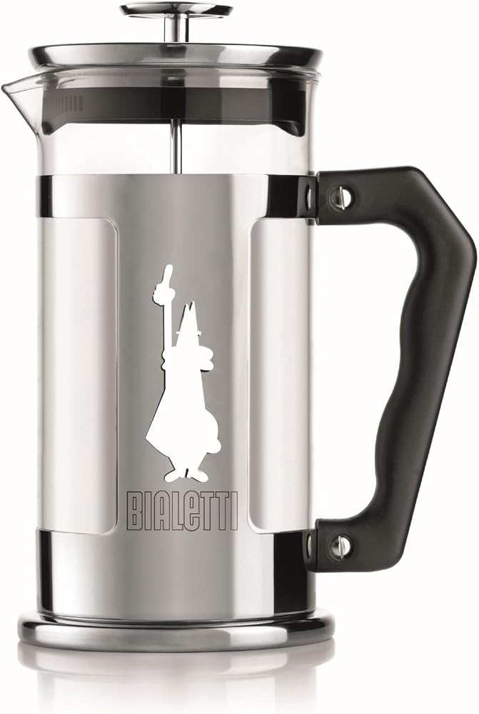 Bialetti - Preziosa French Press: Yaklaşık 350mL kapasiteli kahve hazırlayıcı - 18/10 Paslanmaz Çelik Gövde - Bulaşık Makinesinde Yıkanabilen Borosilikat Cam Sürahi - Paslanmaz Çelik Filtre Sistemi
